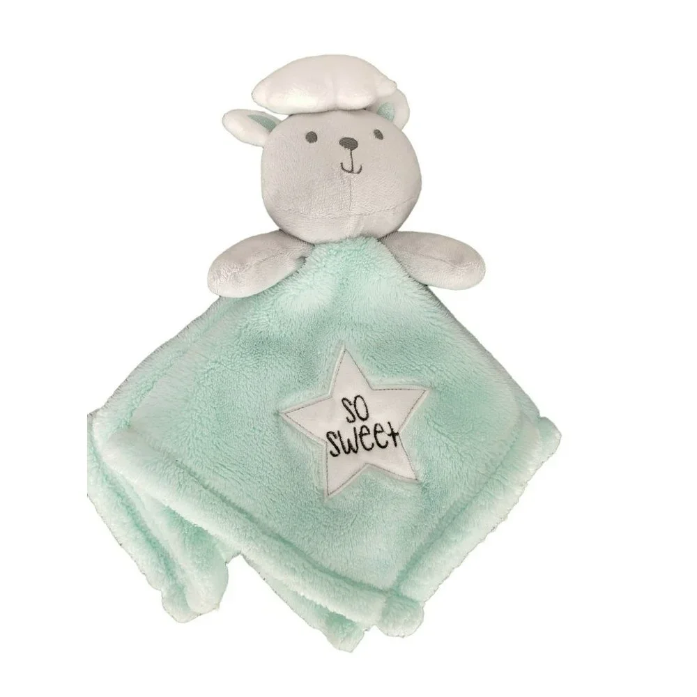 Baby Gear Unisex Lovey Baby Blanket‎ Security Bear Cloud So Sweet Star Aqua Gray